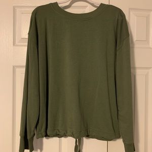 Old navy size L, lightweight sweatshirt with adjusting scrunched waist ties.
